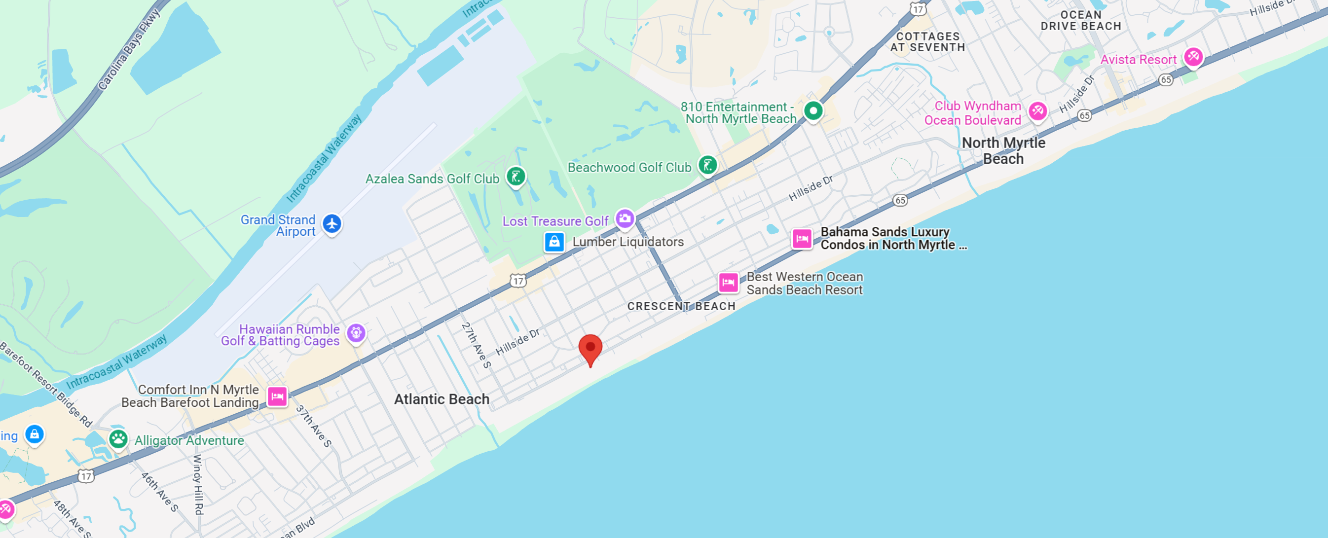 Click Here For Google Directions To: 2101 S Ocean Blvd, North Myrtle Beach, SC 29582