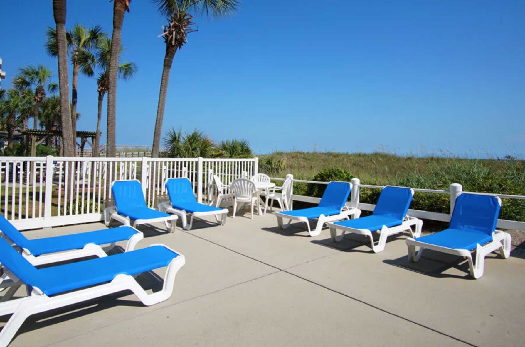 Pool patio at the 3 bedroom Cresent Sands Penthouse